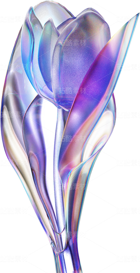 全息透明未來科技感創(chuàng)意花朵圖形（主預覽-124496） - 未分類 - 站酷設計師AIGC微微原創(chuàng)素材 - 站酷ZCOOL