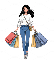 年轻女性购物卡通免扣素材（导航-9115905） - 未分类 - 站酷设计师TINA素材库原创素材 - 站酷ZCOOL