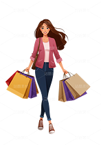 年轻女性购物卡通免扣素材（导航-9115908） - 未分类 - 站酷设计师TINA素材库原创素材 - 站酷ZCOOL