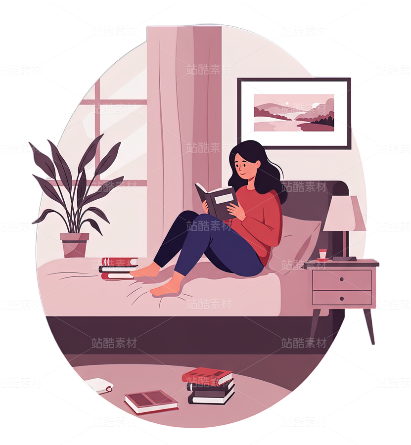 年輕女性讀書扁平卡通免扣png素材（主預(yù)覽-9115938） - 未分類 - 站酷設(shè)計師TINA素材庫原創(chuàng)素材 - 站酷ZCOOL