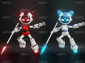 哪吒 卡通機器人 骨骼綁定 Blender 3D模型（導(dǎo)航-9116884） - 未分類 - 站酷設(shè)計師魔麗圈圈原創(chuàng)素材 - 站酷ZCOOL