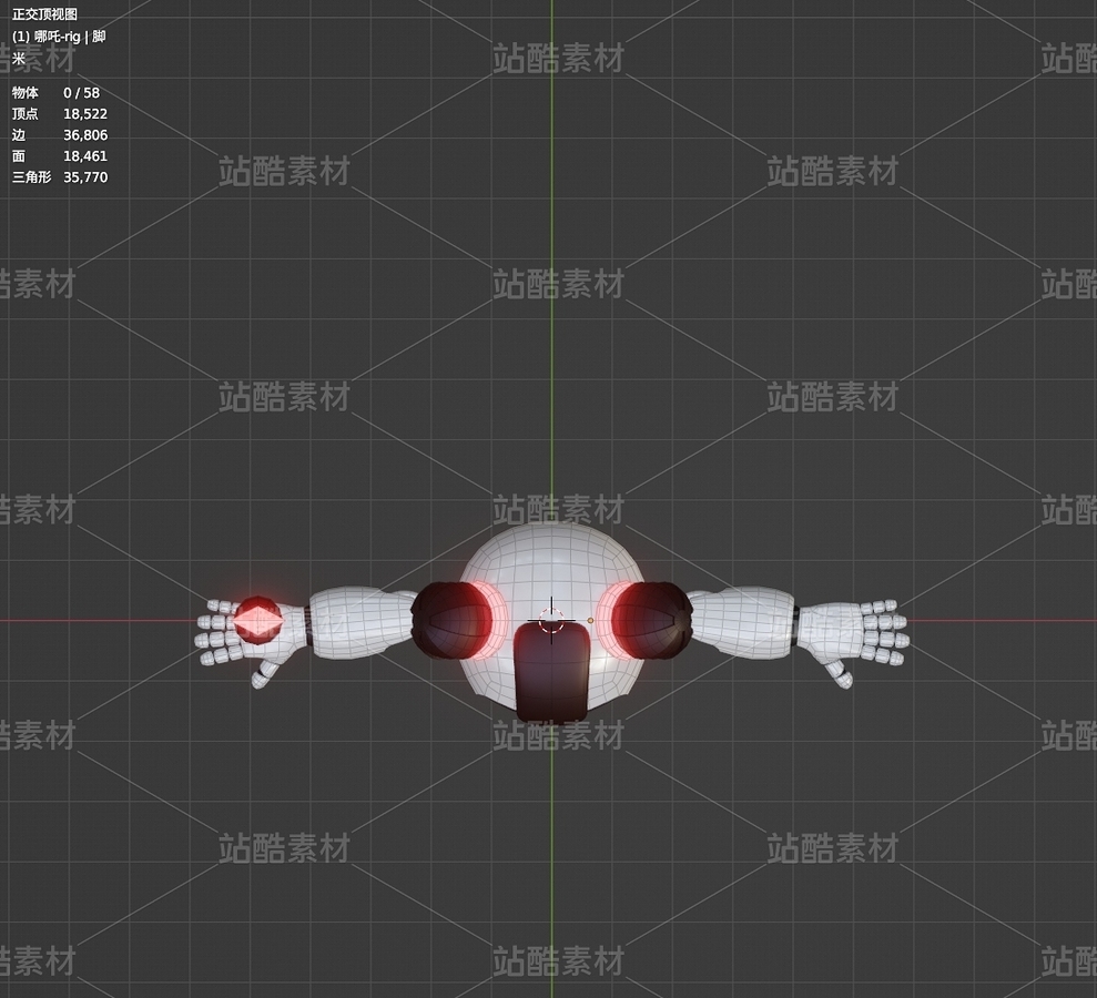 哪吒 卡通機器人 骨骼綁定 Blender 3D模型（主預(yù)覽-9116896） - 未分類 - 站酷設(shè)計師魔麗圈圈原創(chuàng)素材 - 站酷ZCOOL