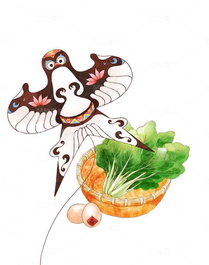 紙鳶春菜春分節(jié)氣插畫元素（主預(yù)覽-9119827） - 未分類 - 站酷設(shè)計(jì)師卡菲原創(chuàng)素材 - 站酷ZCOOL