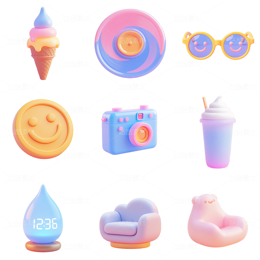 糖果色调设计的有趣和未来主义梦境（主预览-9121118） - 未分类 - 站酷设计师灿叁原创素材 - 站酷ZCOOL