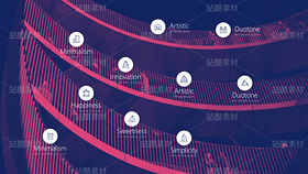 B23【双色艺术】红蓝高级配色质感&创意品牌策划演示（导航-9121564） - 未分类 - 站酷设计师木先生iPPT原创素材 - 站酷ZCOOL