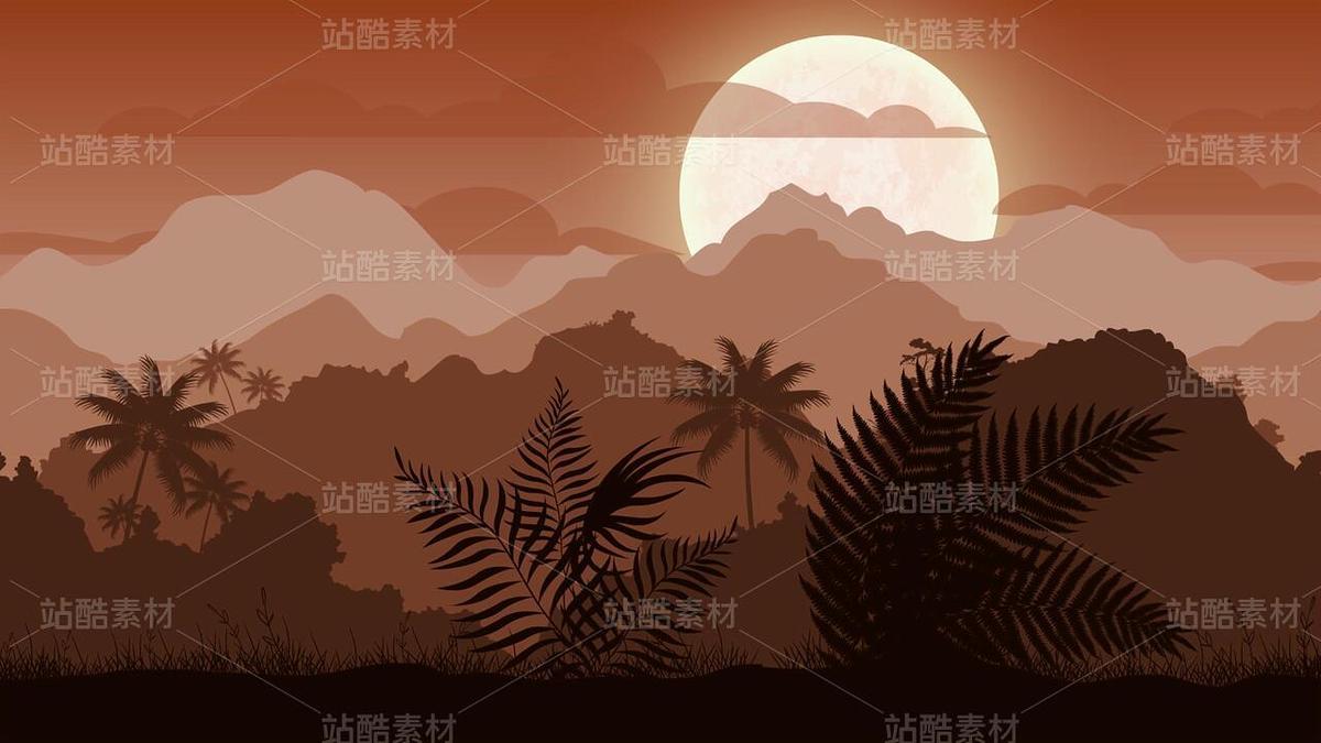 循环动态扁平化夜晚丛林背景视频（主预览-9123305） - 未分类 - 站酷设计师FlashASer原创素材 - 站酷ZCOOL