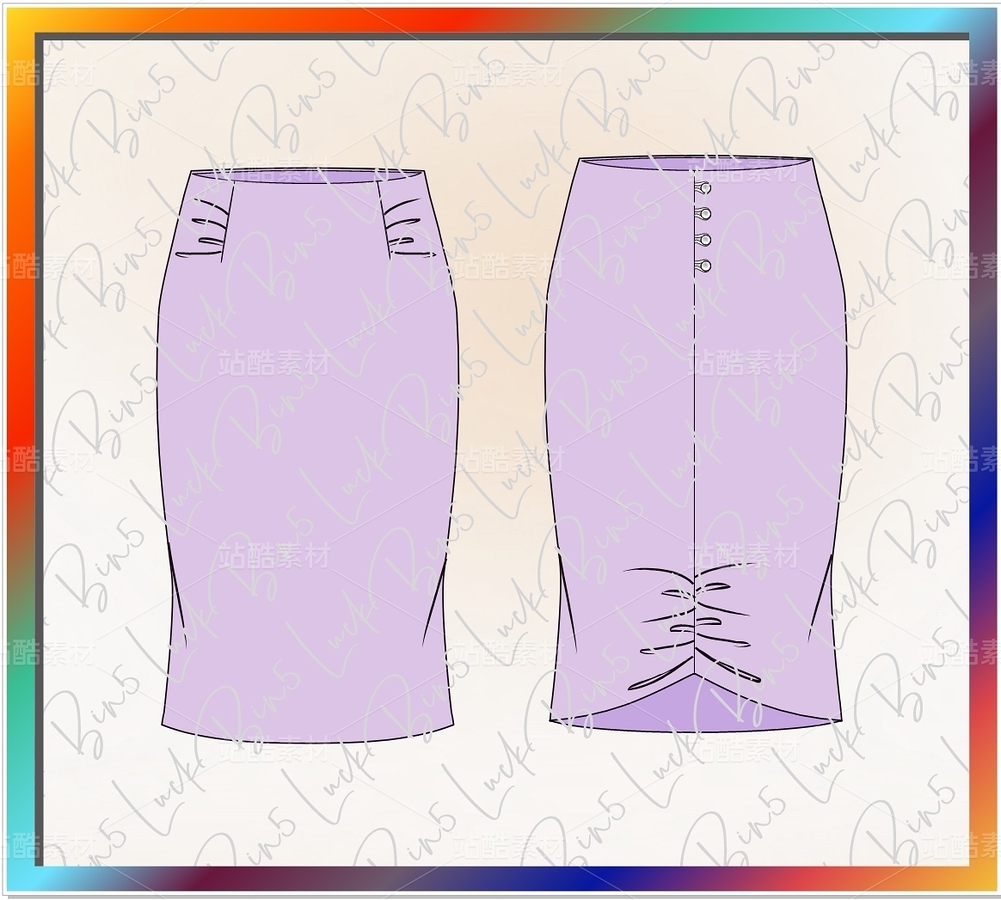 女装女性女生服装设计服饰时装时尚款式图长短裙连衣裙（主预览-9123331） - 未分类 - 站酷设计师LuckBin5原创素材 - 站酷ZCOOL