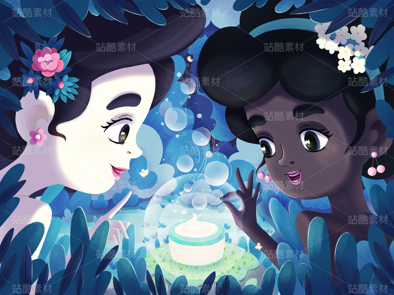 美妆护肤插画