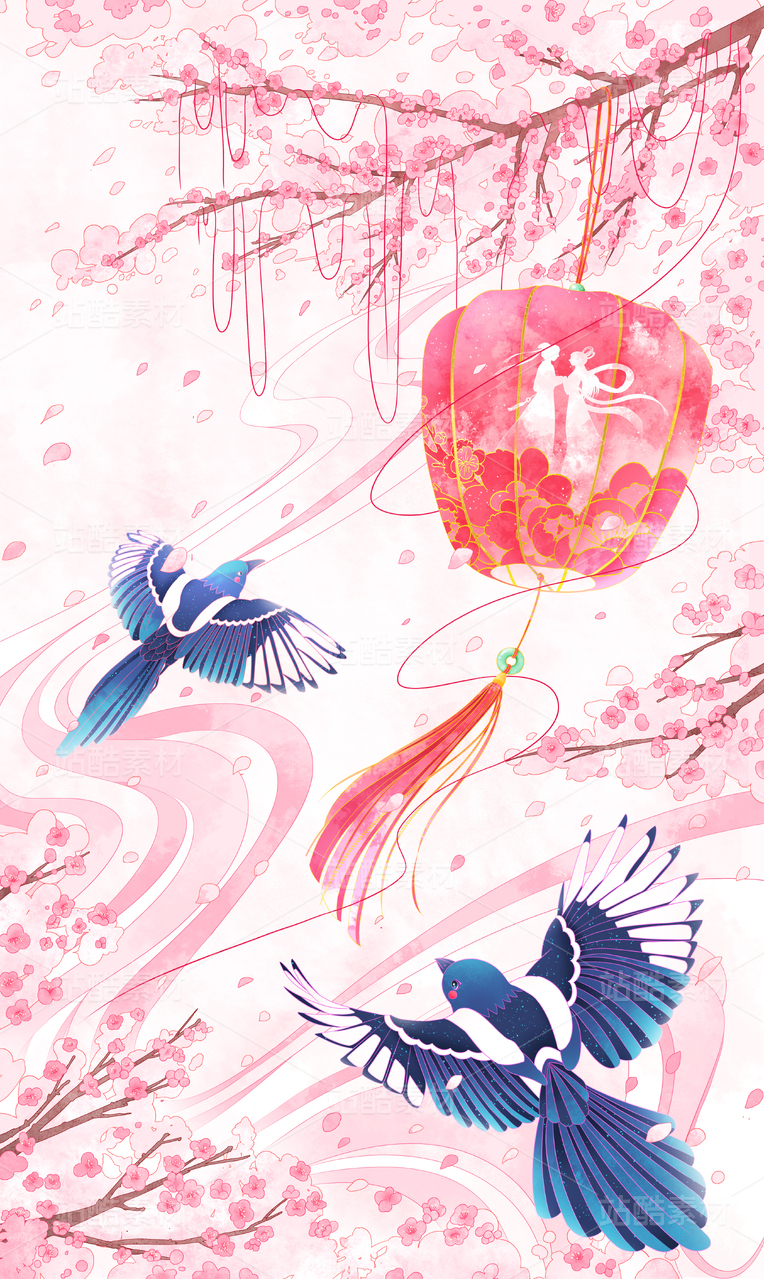 七夕节插画海报