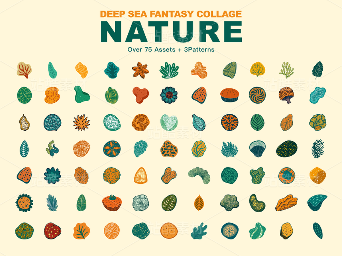 深海奇幻拼貼：探索海洋自然的圖案之美（主預(yù)覽-9127585） - 未分類 - 站酷設(shè)計(jì)師大元pxyair原創(chuàng)素材 - 站酷ZCOOL