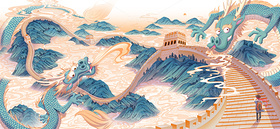中国长城巨龙盘卧的创意插画(导航-9127847) - 未分类 - 站酷设计师SYF朝生原创素材 - 站酷ZCOOL