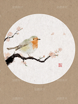 樹枝上站著的小鳥，水墨風(fēng)格插畫，國風(fēng)（導(dǎo)航-9128193） - 未分類 - 站酷設(shè)計(jì)師啊哈_Pudding原創(chuàng)素材 - 站酷ZCOOL