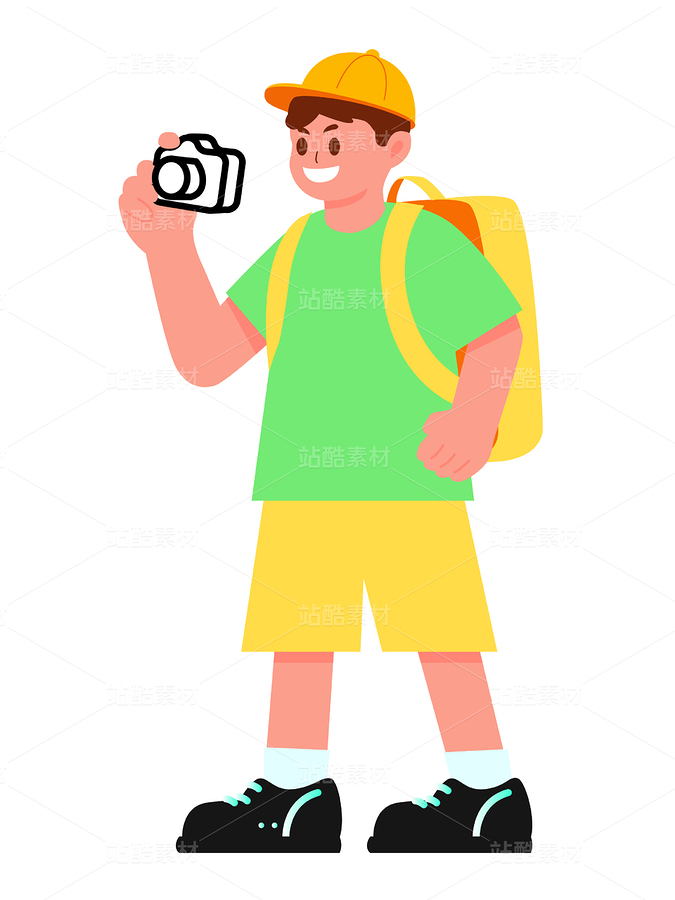 青年旅行矢量人物插画（主预览-9128421） - 未分类 - 站酷设计师梦休斯原创素材 - 站酷ZCOOL