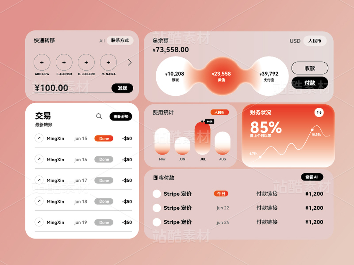 钱包ui模板（主预览-9739109） - 未分类 - 站酷设计师御林铭心原创素材 - 站酷ZCOOL