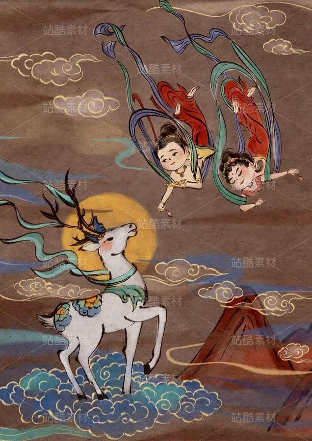 九色鹿（主预览-9739799） - 未分类 - 站酷设计师乐妞的画世界原创素材 - 站酷ZCOOL