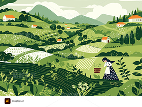 山野谷雨節(jié)氣海報矢量插畫（導(dǎo)航-9741031） - 未分類 - 站酷設(shè)計師jasonshow原創(chuàng)素材 - 站酷ZCOOL