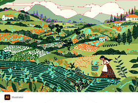 山野谷雨节气海报矢量插画(导航-9741033) - 未分类 - 站酷设计师jasonshow原创素材 - 站酷ZCOOL