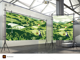 山野谷雨節(jié)氣海報矢量插畫（導(dǎo)航-9741036） - 未分類 - 站酷設(shè)計師jasonshow原創(chuàng)素材 - 站酷ZCOOL