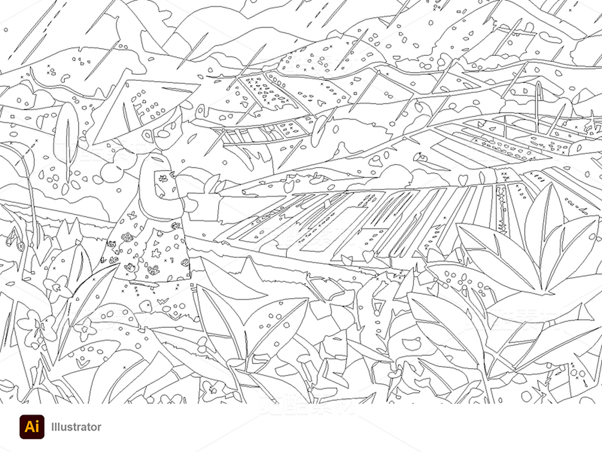 山野春雨节气海报矢量插画(主预览-9741257) - 未分类 - 站酷设计师jasonshow原创素材 - 站酷ZCOOL