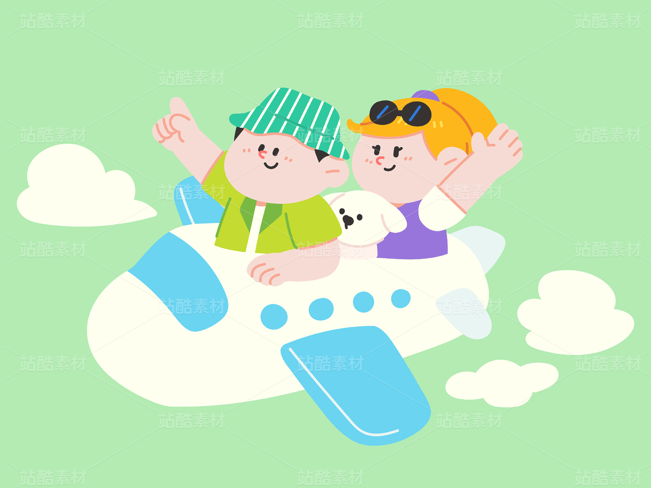 户外旅行飞机情侣假日出行
