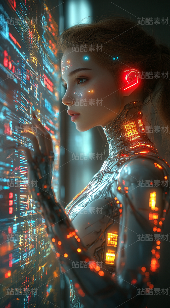 机器人概念图，竖屏规格，适用于各种场景，ai辅助创作