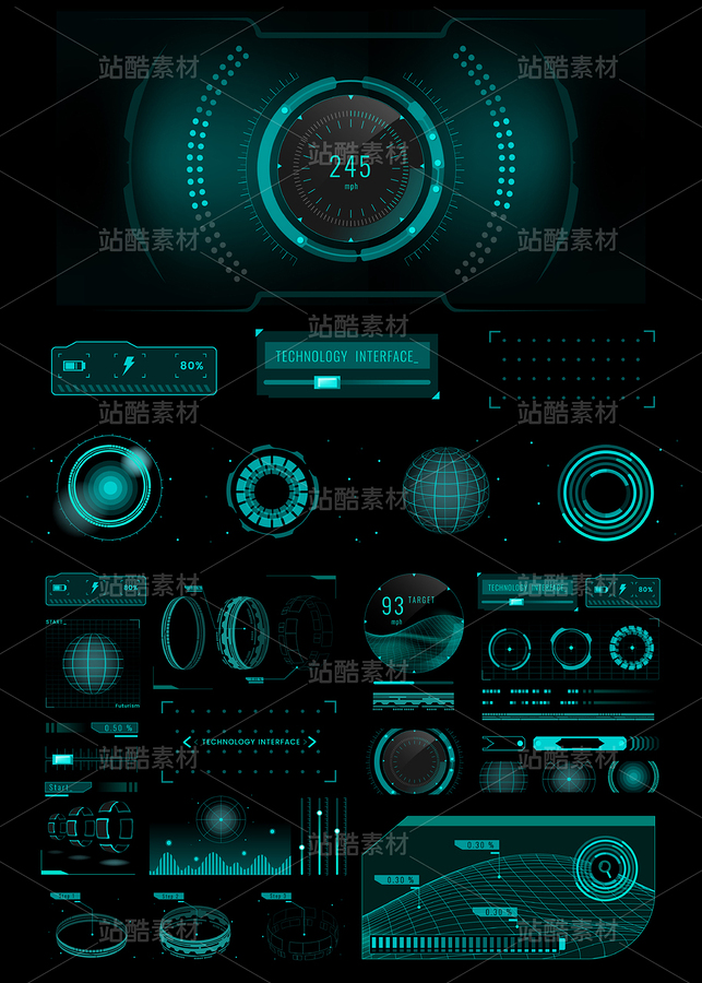 蓝色科技边框组件（主预览-9768289） - 未分类 - 站酷设计师ypc919原创素材 - 站酷ZCOOL