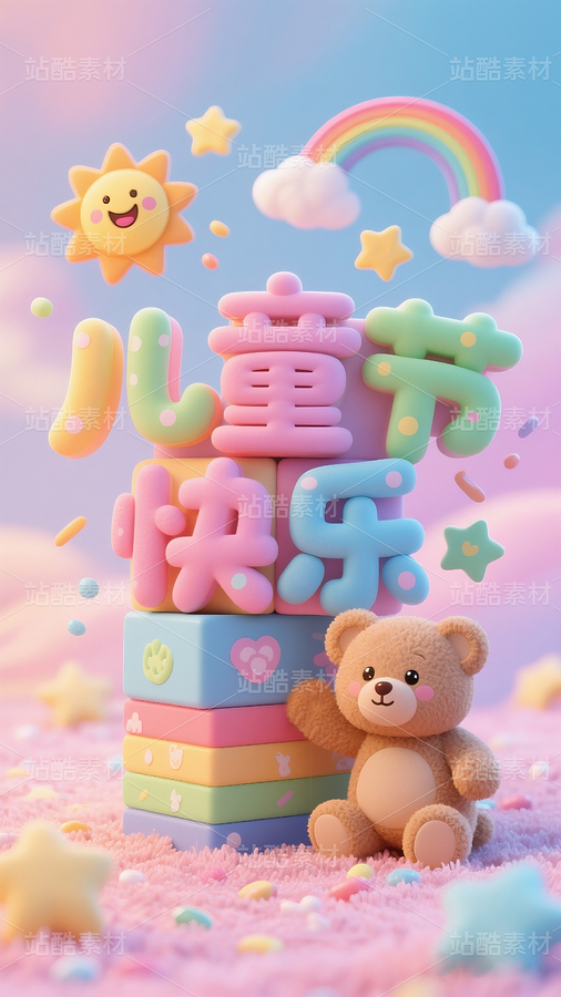 彩虹积木-庆祝六一儿童节快乐（主预览-9776781） - 未分类 - 站酷设计师caimidoudou原创素材 - 站酷ZCOOL