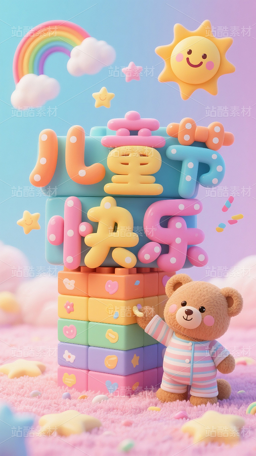 彩虹积木-庆祝六一儿童节快乐（主预览-9776778） - 未分类 - 站酷设计师caimidoudou原创素材 - 站酷ZCOOL