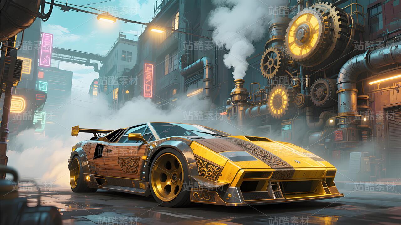 赛博朋克风格动漫赛车壁纸