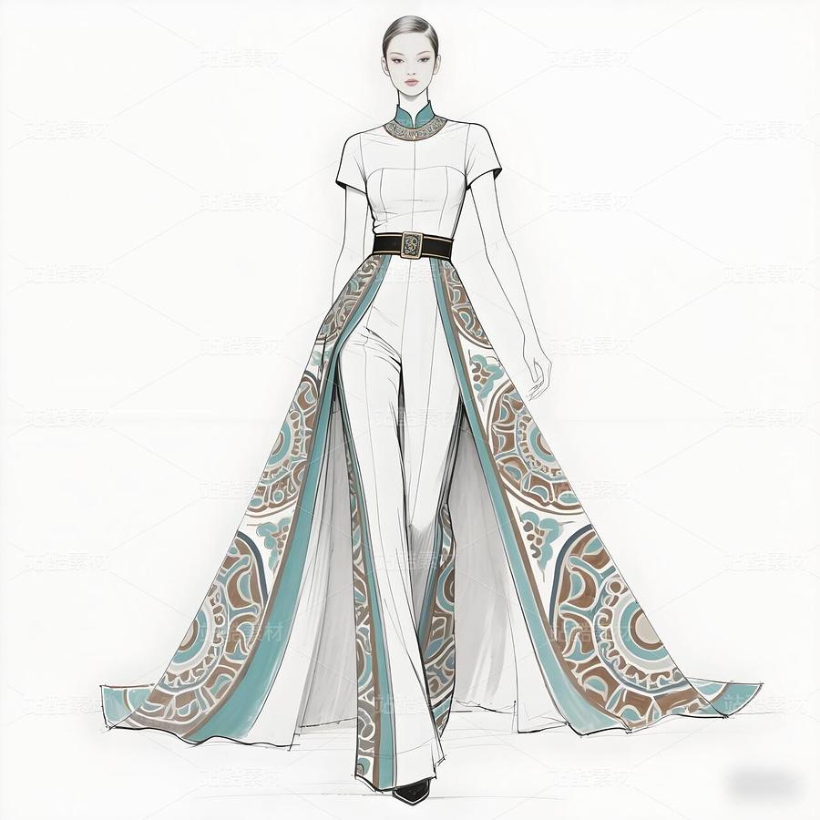 敦煌藻井纹样的高定礼服设计手稿（主预览-9978518） - 未分类 - 站酷设计师欲阳城原创素材 - 站酷ZCOOL