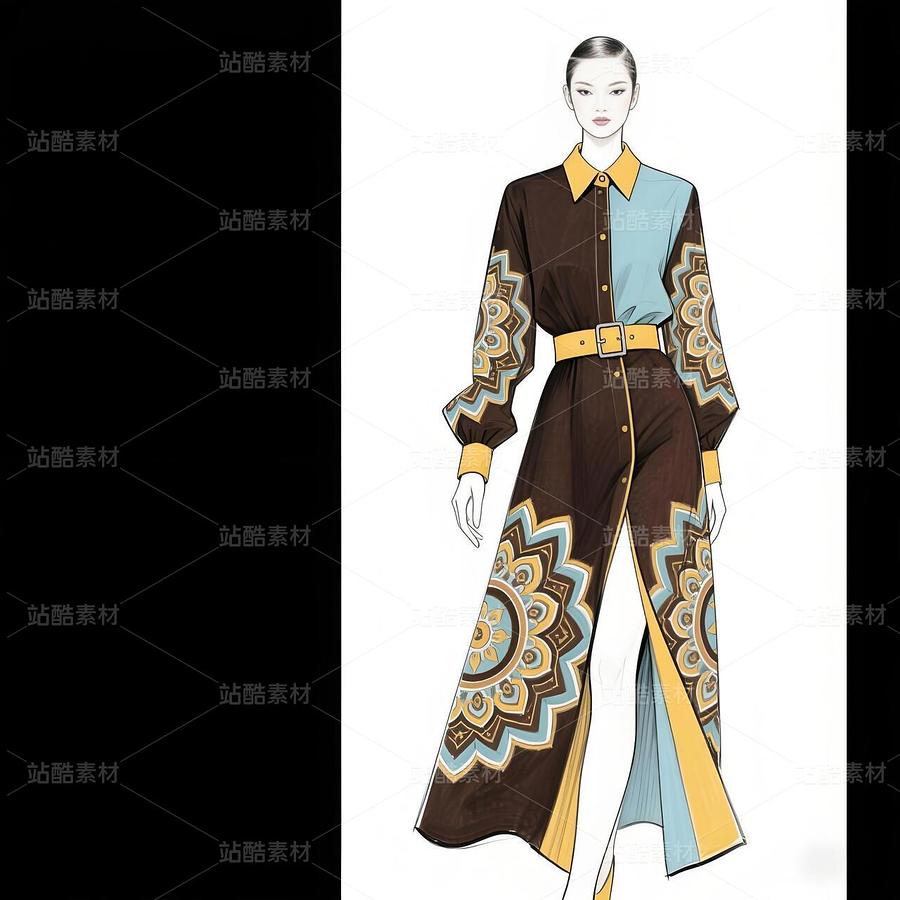 敦煌藻井纹样高定礼服设计手稿（主预览-9978585） - 未分类 - 站酷设计师欲阳城原创素材 - 站酷ZCOOL