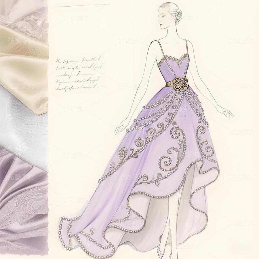 欧洲洛可可卷草纹样高定礼服（主预览-9978926） - 未分类 - 站酷设计师欲阳城原创素材 - 站酷ZCOOL