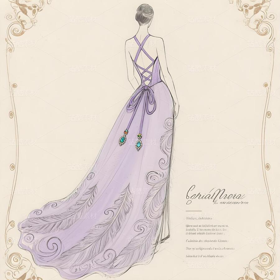 欧洲洛可可卷草纹样高定礼服（主预览-9978928） - 未分类 - 站酷设计师欲阳城原创素材 - 站酷ZCOOL