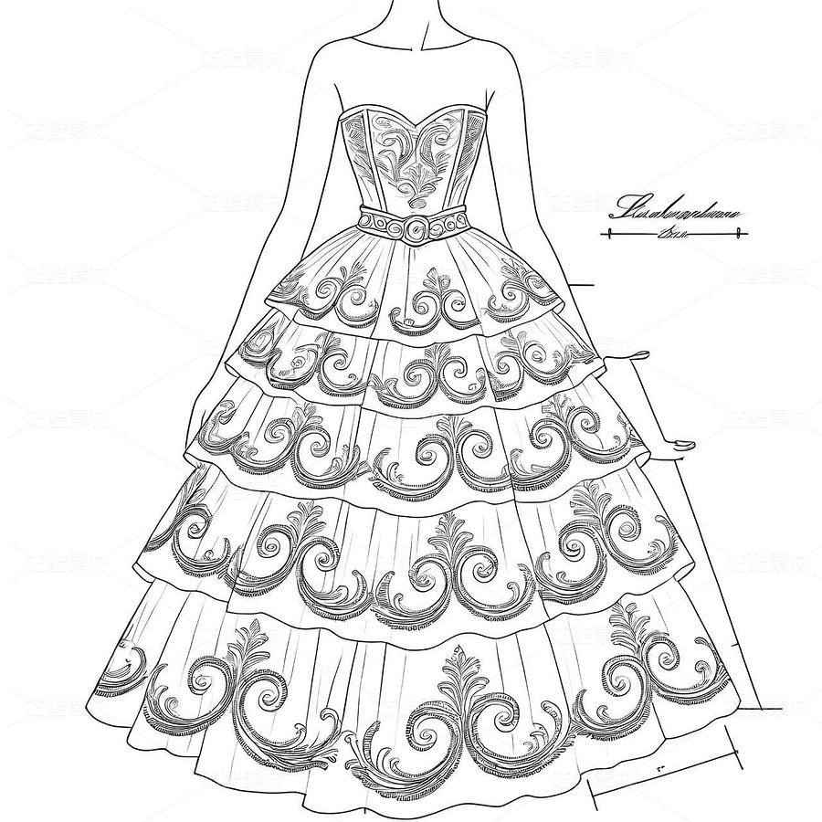 欧洲洛可可卷草纹样高定礼服（主预览-9978929） - 未分类 - 站酷设计师欲阳城原创素材 - 站酷ZCOOL