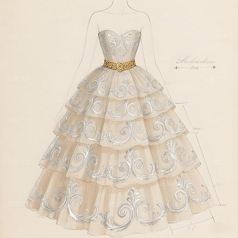 欧洲洛可可卷草纹样高定礼服（主预览-9978930） - 未分类 - 站酷设计师欲阳城原创素材 - 站酷ZCOOL