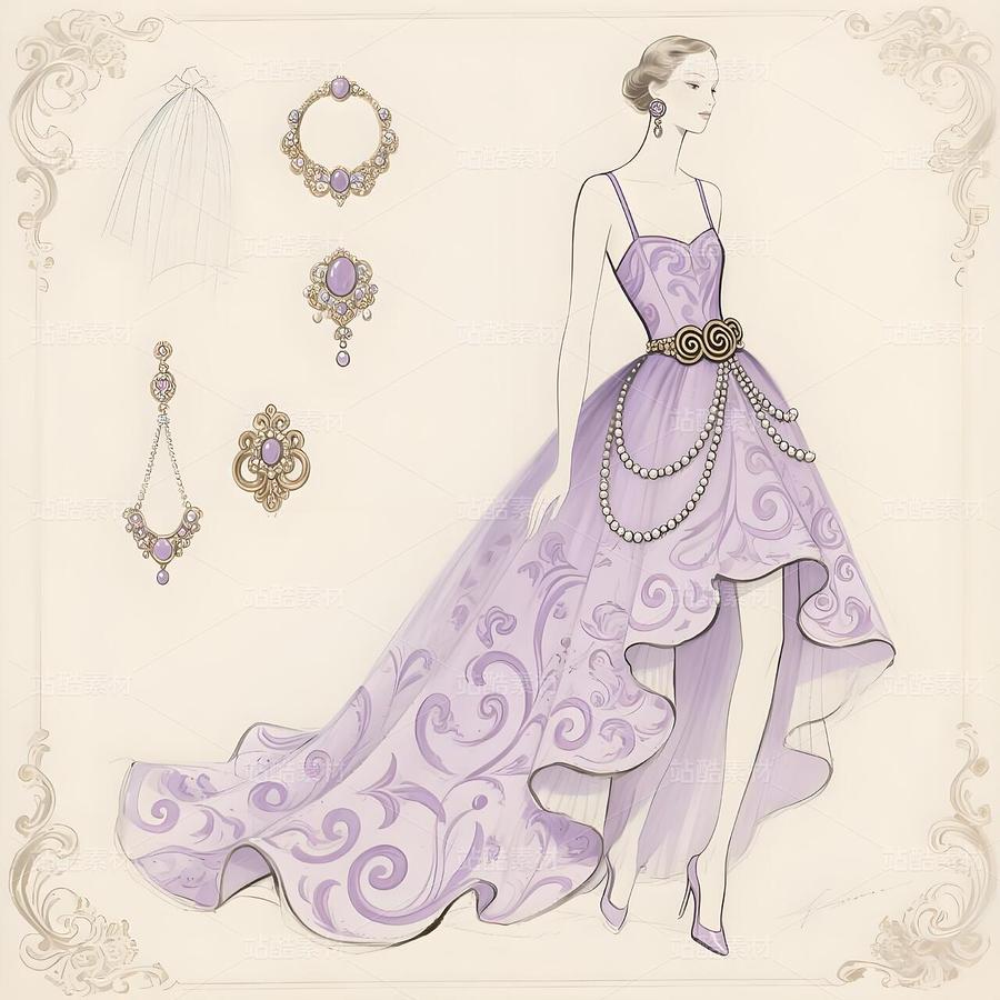 歐洲洛可可卷草紋樣高定禮服（主預覽-9978935） - 未分類 - 站酷設計師欲陽城原創(chuàng)素材 - 站酷ZCOOL