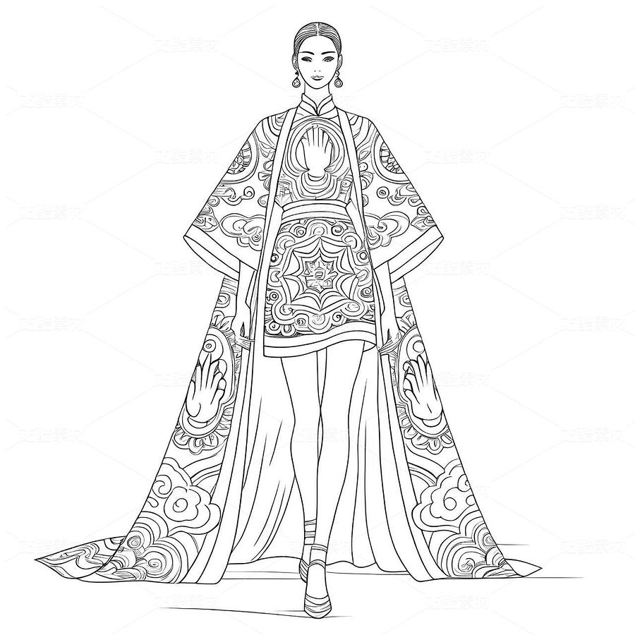 敦煌藻井紋樣高定禮服設(shè)計(jì)手稿（主預(yù)覽-9979168） - 未分類 - 站酷設(shè)計(jì)師欲陽(yáng)城原創(chuàng)素材 - 站酷ZCOOL