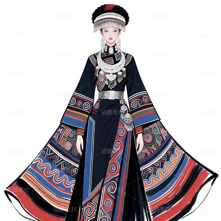 高定苗族蠟染禮服設計手稿（蠟染系列）（主預覽-9979503） - 未分類 - 站酷設計師欲陽城原創(chuàng)素材 - 站酷ZCOOL
