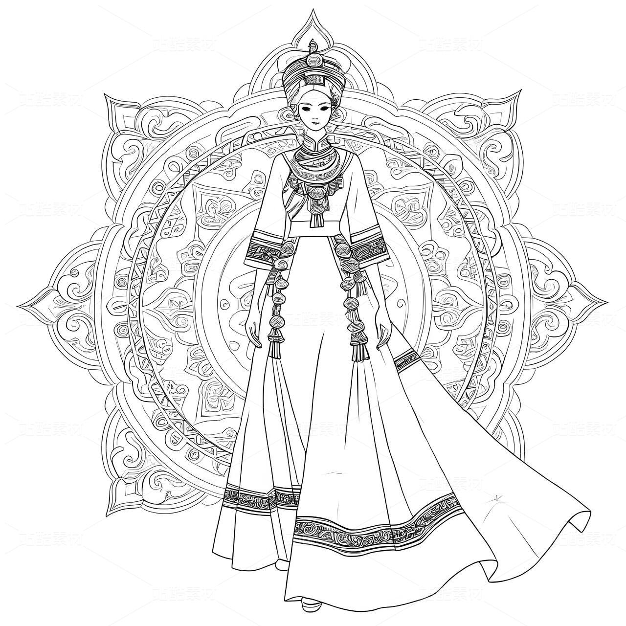 【高定蓝色苗族扎染礼服设计说明】