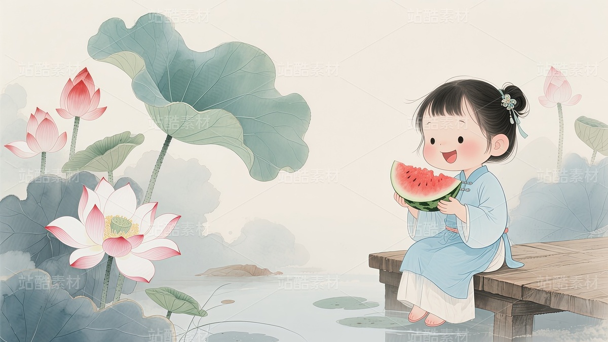 水墨风格夏季主题插画2（主预览-9984603） - 未分类 - 站酷设计师站酷素材原创素材 - 站酷ZCOOL