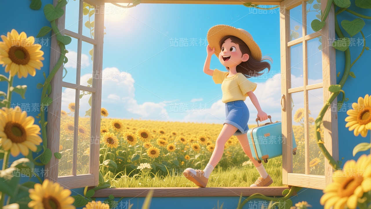 3D风格夏季旅行插画55