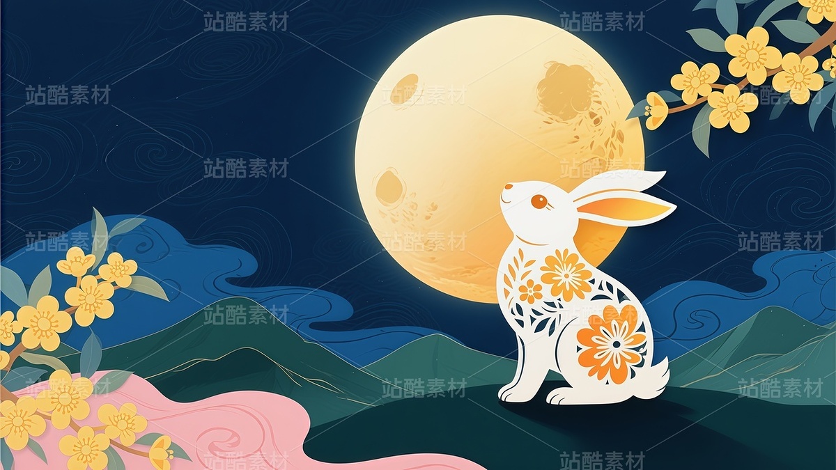 剪紙風(fēng)中秋節(jié)插畫11（主預(yù)覽-9986003） - 未分類 - 站酷設(shè)計師站酷素材原創(chuàng)素材 - 站酷ZCOOL