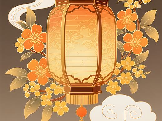 中秋节插画灯笼16