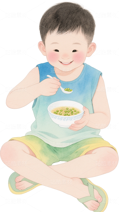 喝綠豆湯的男孩（主預(yù)覽-9989188） - 未分類 - 站酷設(shè)計師站酷素材原創(chuàng)素材 - 站酷ZCOOL