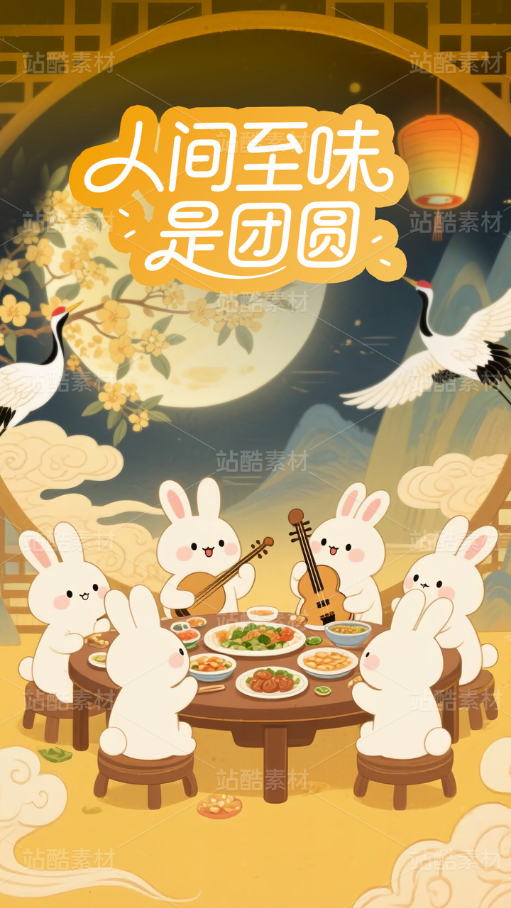 中秋节海报模板竖版
