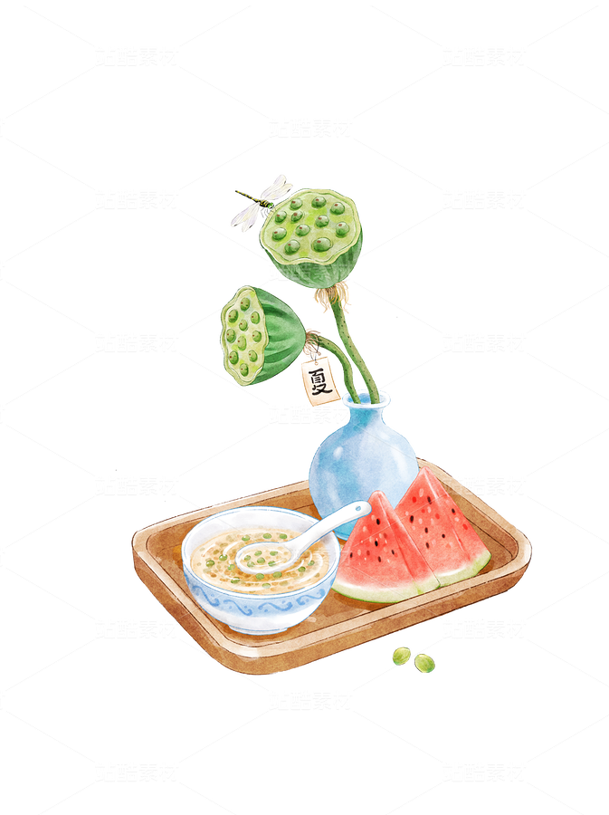 托盤上的西瓜和蓮蓬夏天插畫元素（主預(yù)覽-9995942） - 未分類 - 站酷設(shè)計(jì)師卡菲原創(chuàng)素材 - 站酷ZCOOL