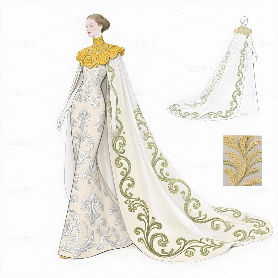 洛可可高定禮服手稿：神經元宮廷的雪與焰敘事（主預覽-9995977） - 未分類 - 站酷設計師欲陽城原創(chuàng)素材 - 站酷ZCOOL