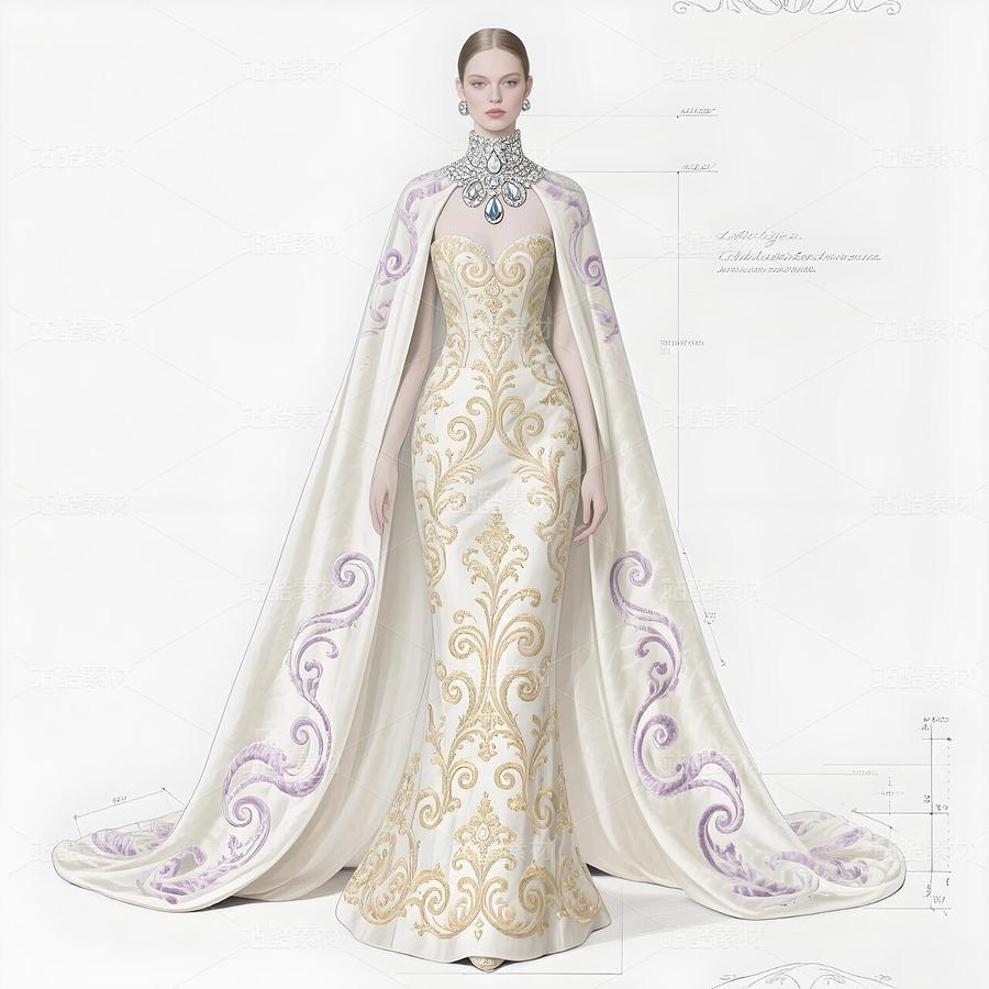 洛可可高定禮服手稿：神經元宮廷的雪與焰敘事（主預覽-9995984） - 未分類 - 站酷設計師欲陽城原創(chuàng)素材 - 站酷ZCOOL