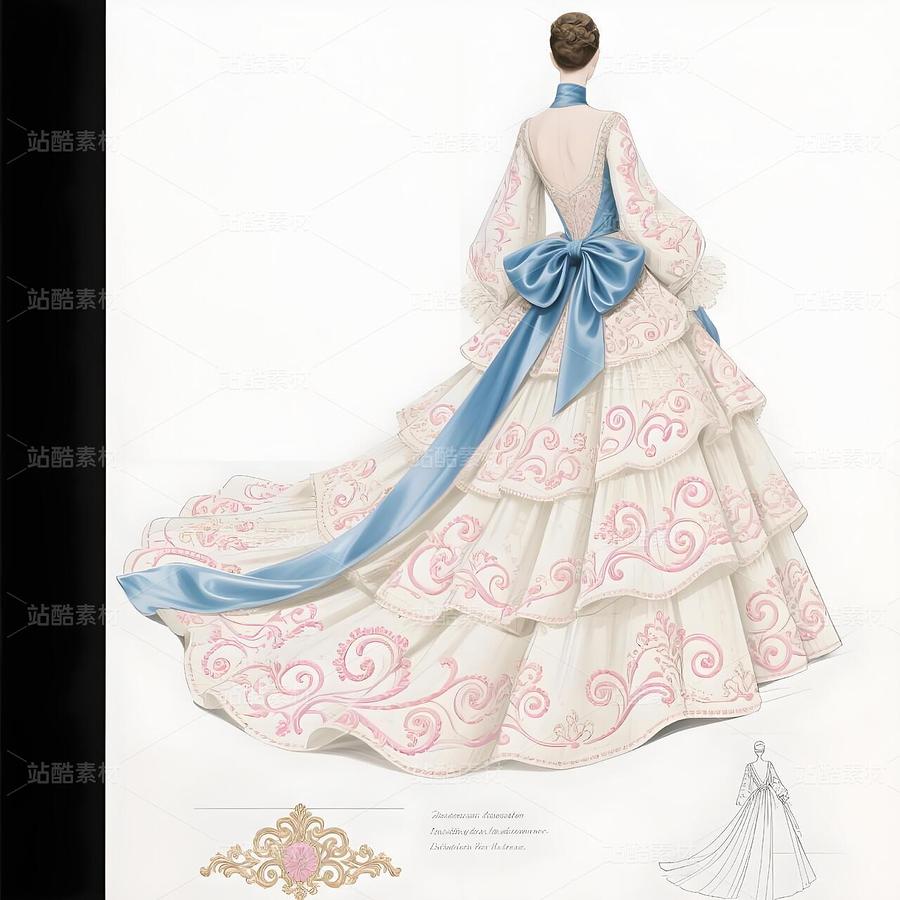 洛可可高定禮服手稿：神經元宮廷的雪與焰敘事（主預覽-9995986） - 未分類 - 站酷設計師欲陽城原創(chuàng)素材 - 站酷ZCOOL