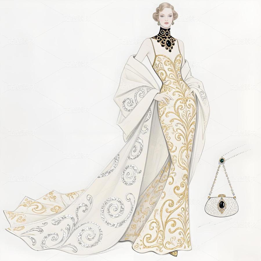 洛可可高定禮服手稿：神經元宮廷的雪與焰敘事（主預覽-9995979） - 未分類 - 站酷設計師欲陽城原創(chuàng)素材 - 站酷ZCOOL